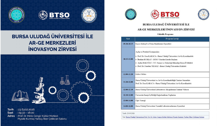 BUÜ VE BTSO İŞ BİRLİĞİYLE "AR-GE MERKEZLERİ İNOVASYON ZİRVESİ" DÜZENLENİYOR